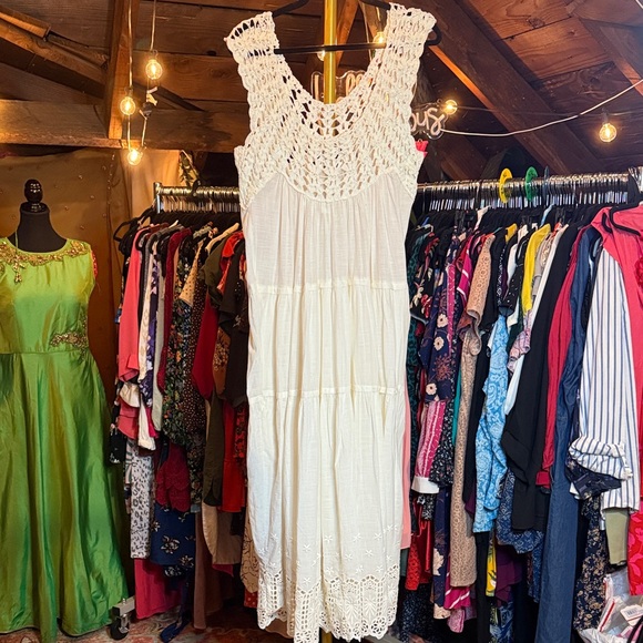 THE GREAT. Dresses & Skirts - THE GREAT. Ivory Crochet Midi Dress